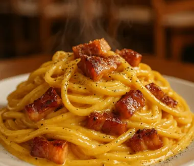 Spaghetti alla carbonara della tradizione romana